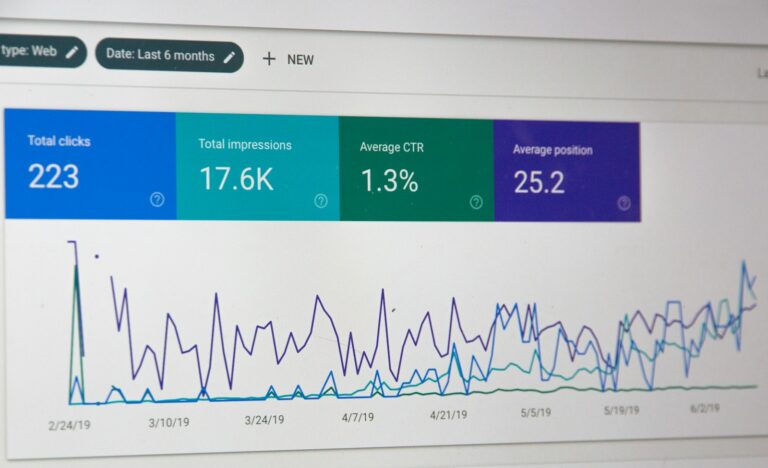 Monitor mit Website-Statistiken